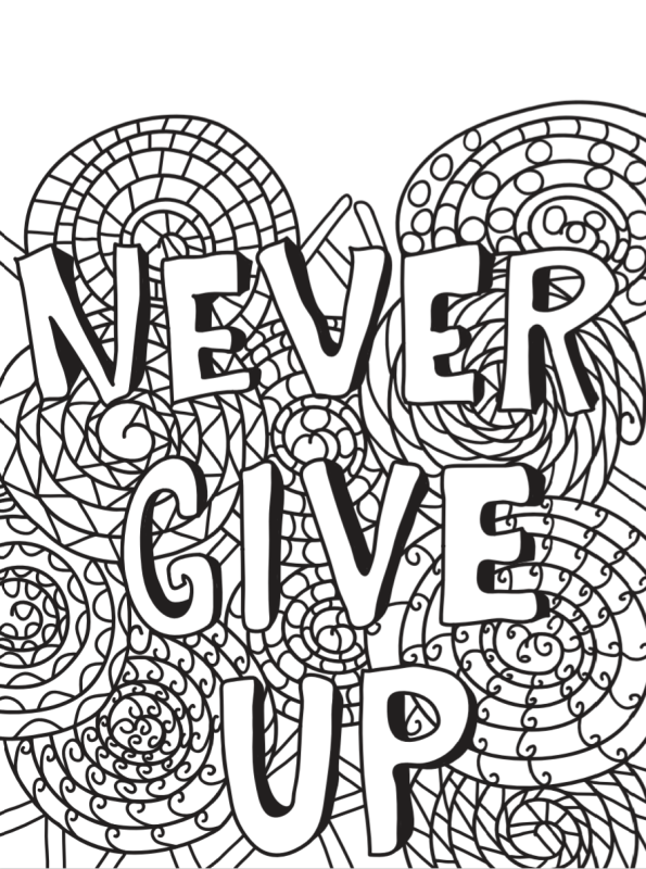 Kids-n-fun.de | Malvorlage Sprüche never give up